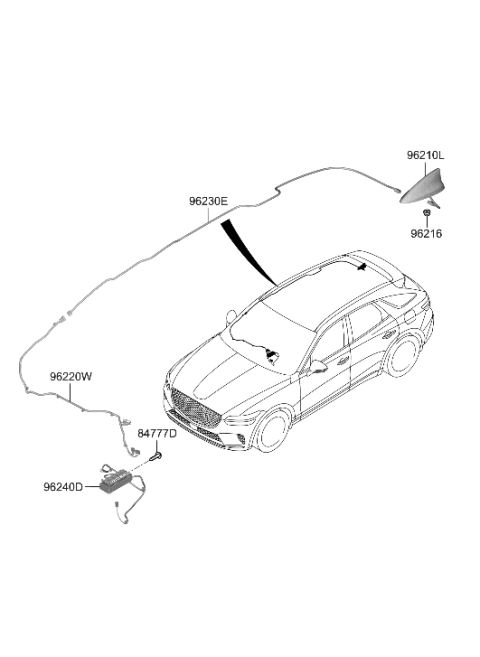 2023 Hyundai Genesis GV70 ANTENNA ASSY-COMBINATION Diagram for 96210-AR050-FT7