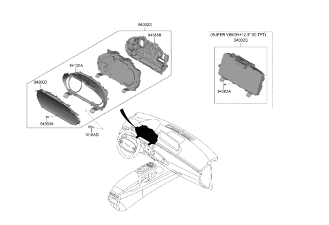 2023 Hyundai Genesis GV70 Instrument Cluster Diagram