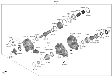 2010 Hyundai Azera SPACER Diagram for 47326-3B200