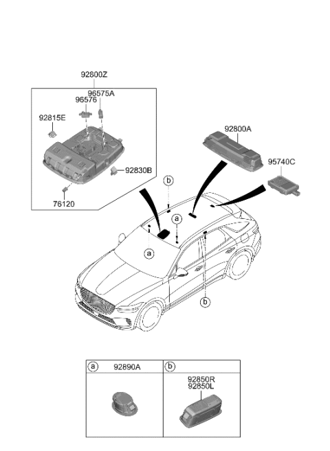 2022 Hyundai Genesis GV70 Room Lamp Diagram