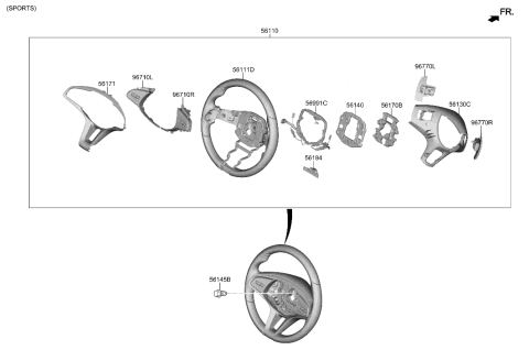 2022 Hyundai Genesis GV70 Steering Wheel Diagram 2