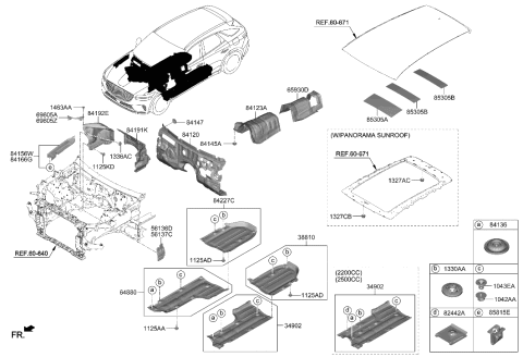 2023 Hyundai Genesis GV70 COVER-FENDER APRON UPR,LH Diagram for 84159-AR000