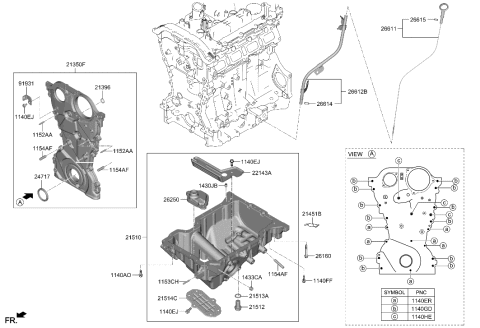 2023 Hyundai Genesis GV70 Belt Cover & Oil Pan Diagram 1