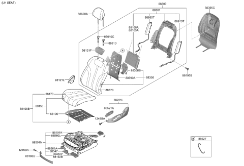 2023 Hyundai Genesis GV70 HEATER-FRONT SEAT BACK Diagram for 88370-AR050