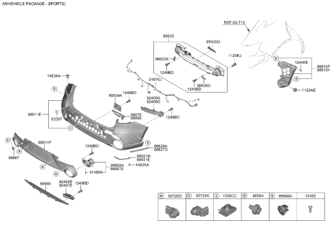 2023 Hyundai Genesis GV70 Rear Bumper Diagram 2