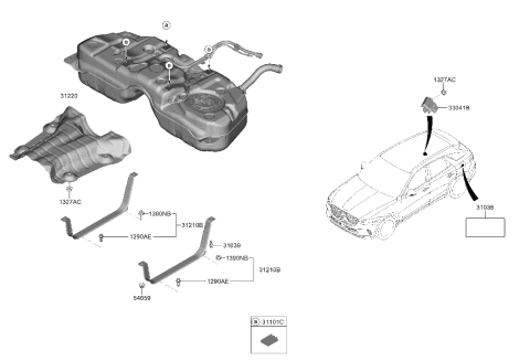 2022 Hyundai Genesis GV70 Fuel System Diagram 2