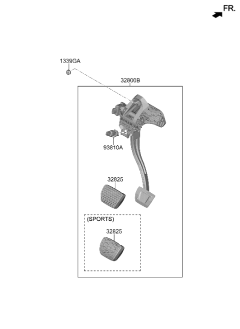 2023 Hyundai Genesis GV70 PEDAL ASSY-BRAKE Diagram for 32800-AR100