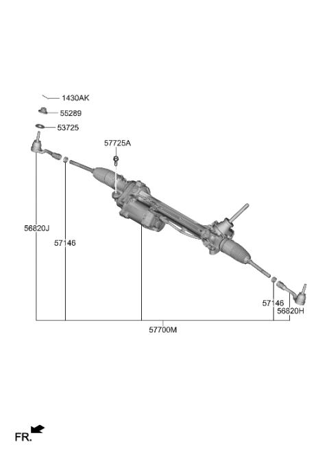 2022 Hyundai Genesis GV70 Power Steering Gear Box Diagram