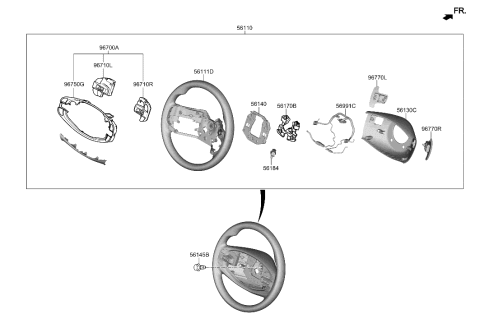 2022 Hyundai Genesis GV70 Steering Wheel Diagram 1