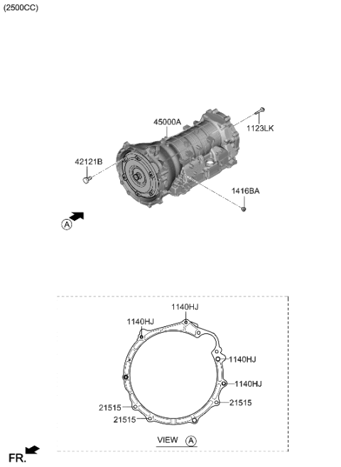 2022 Hyundai Genesis GV70 Transaxle Assy-Auto Diagram 1