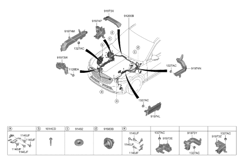 2022 Hyundai Genesis GV70 PROTECTOR-WIRING Diagram for 91961-AR210