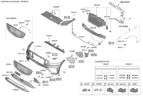 2023 Hyundai Genesis GV70 Front Bumper Diagram 2