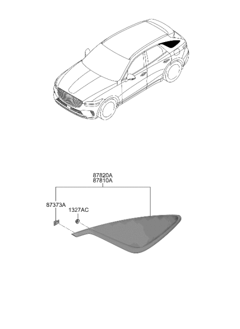 2022 Hyundai Genesis GV70 Quarter Window Diagram