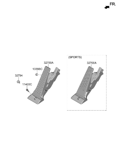 2022 Hyundai Genesis GV70 Accelerator Pedal Diagram