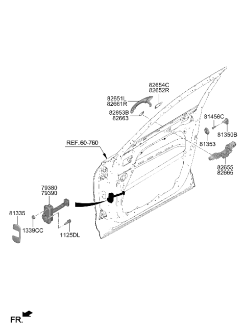 2023 Hyundai Genesis GV70 Front Door Locking Diagram 1