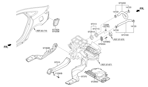 2021 Hyundai Elantra Duct-Rear Heating,RH Diagram for 97370-C1001