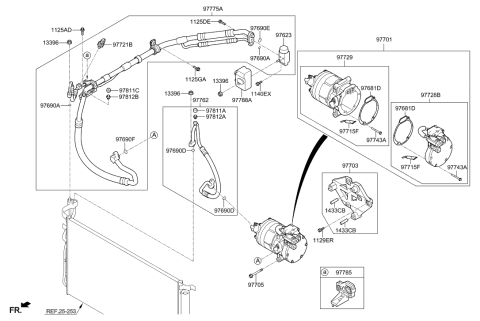 2017 Hyundai Sonata Hybrid Air conditioning System-Cooler Line Diagram