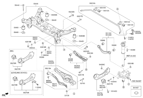 2021 Hyundai Elantra Bush-Rear Trailing Arm,RH Diagram for 55290-E6200