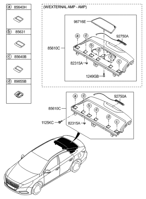 2017 Hyundai Sonata Hybrid Bezel Assembly-Child Anchor Diagram for 89897-C1100-TRY