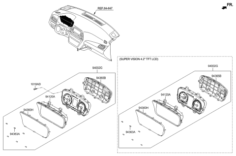 2017 Hyundai Sonata Hybrid Cover-Cushion Diagram for 94363-C1000