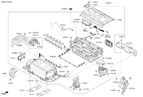 2017 Hyundai Sonata Hybrid Service Plug Assembly-Male Diagram for 37586-E6500