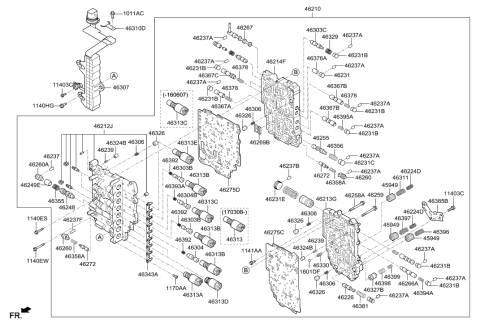 2021 Hyundai Elantra Body Assembly-Automatic Transmission Valve Diagram for 46210-3D100