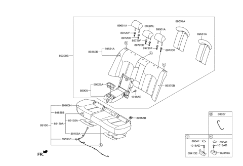 2016 Hyundai Sonata Hybrid Cap-Webbing Diagram for 89474-C1000-PPB