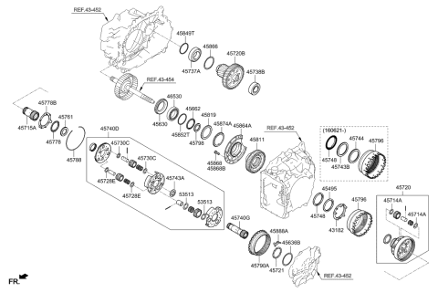 2016 Hyundai Sonata Hybrid Bearing-Double Diagram for 45864-3D000