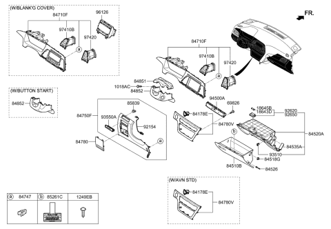 2021 Hyundai Elantra Steering Column Upper Shroud Diagram for 84850-C1000-TRY
