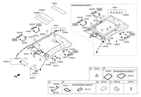 2021 Hyundai Elantra Label-Sunvisor Diagram for 85261-2F500