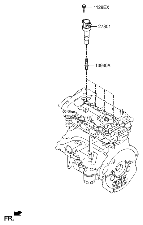 2017 Hyundai Sonata Hybrid Spark Plug & Cable Diagram