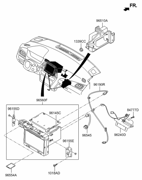 2016 Hyundai Sonata Hybrid Wireless Antenna Assembly Diagram for 96240-E6000