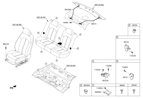 2016 Hyundai Sonata Hybrid Hardware-Seat Diagram