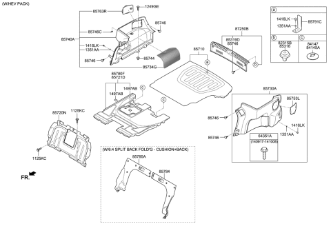 2017 Hyundai Sonata Hybrid Mat Assembly-Luggage Covering Diagram for 85710-E6010-TRY