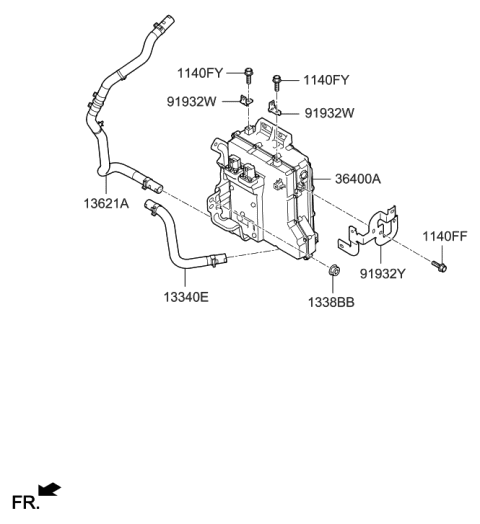 2016 Hyundai Sonata Hybrid Onboard Charger Assembly Diagram for 36401-3D025