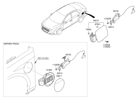 2016 Hyundai Sonata Hybrid Fuel Filler Door Diagram