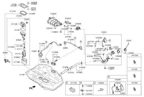 2017 Hyundai Sonata Hybrid Connector-3 Way Diagram for 31175-C1000