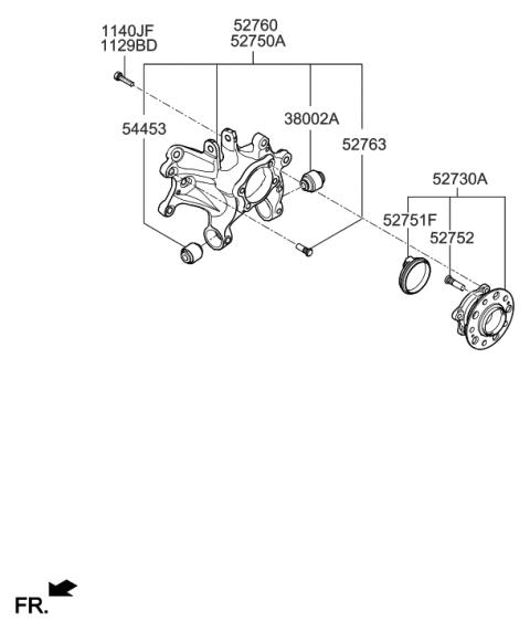 2016 Hyundai Sonata Hybrid BUSHING Diagram for 52740-C2100