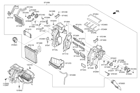 2021 Hyundai Elantra Mode Actuator Diagram for 97157-E6010