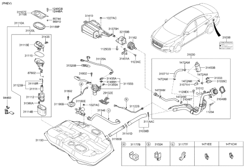 2021 Hyundai Elantra Air Filter Assembly Diagram for 31453-C1100