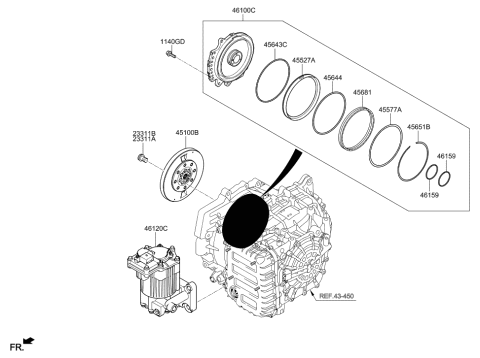 2016 Hyundai Sonata Hybrid Oil Pump & TQ/Conv-Auto Diagram 1