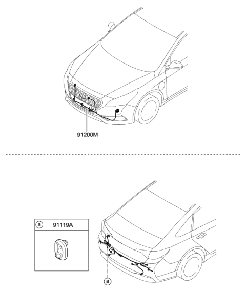 2017 Hyundai Sonata Hybrid Wiring Assembly-Fem Diagram for 91840-E6021