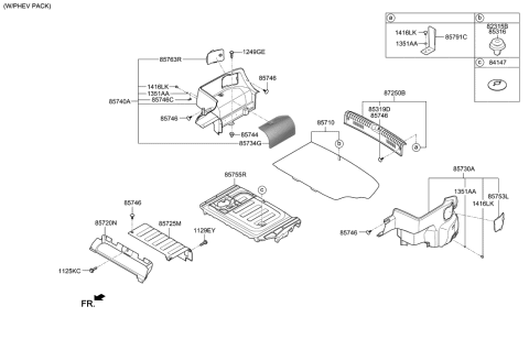 2016 Hyundai Sonata Hybrid Foam-Luggage Side Sutp,LH Diagram for 85781-E6500