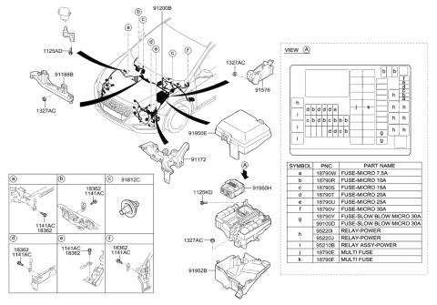 2021 Hyundai Elantra Pcb Block Assembly Diagram for 91950-C1654