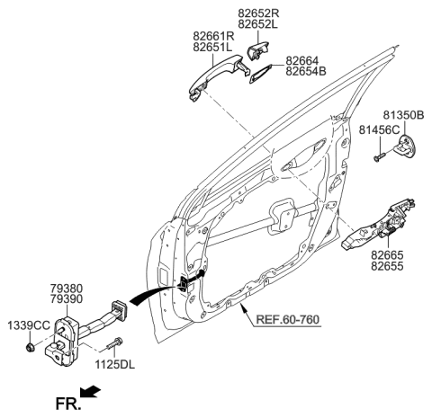 2016 Hyundai Sonata Hybrid Checker Assembly-Front Door,RH Diagram for 79390-C3000