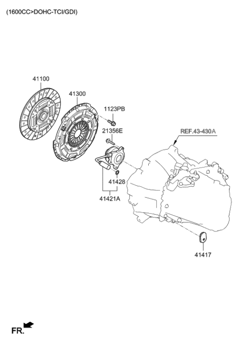2020 Hyundai Elantra Korean made Clutch & Release Fork Diagram 3