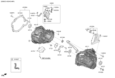 2020 Hyundai Elantra Korean made Transaxle Case-Manual Diagram 2