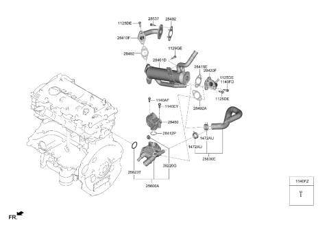 2019 Hyundai Elantra Valve Assembly-EGR Diagram for 28400-2E700