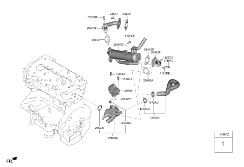2006 Hyundai Tiburon Control Assembly-COOLANT TEMPERATU Diagram for 25600-2E280