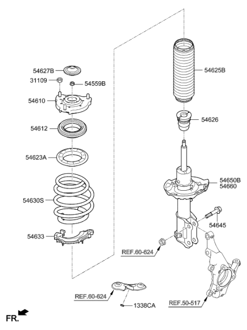 2006 Hyundai Tiburon Spring-FR Diagram for 54630-F2360